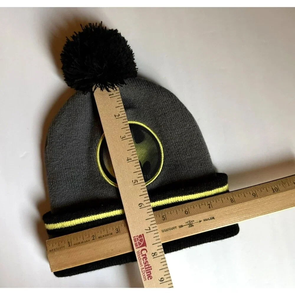 Marvel Batman Boy's Winter Hat Beanie Knit Gray Black Yellow Child DC COMICS